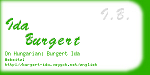 ida burgert business card